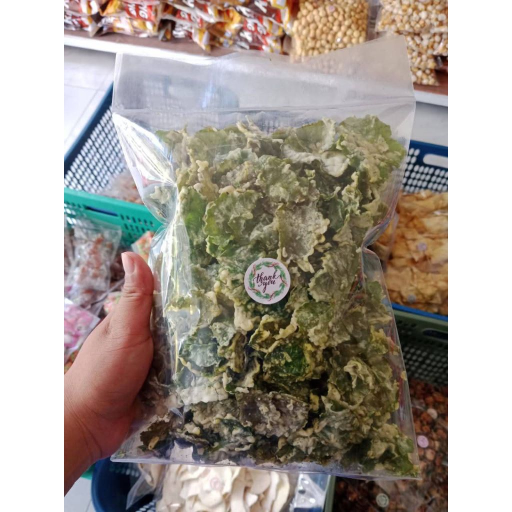 

kripik panegoang / kripik daun pegagan / kripik sehat enak