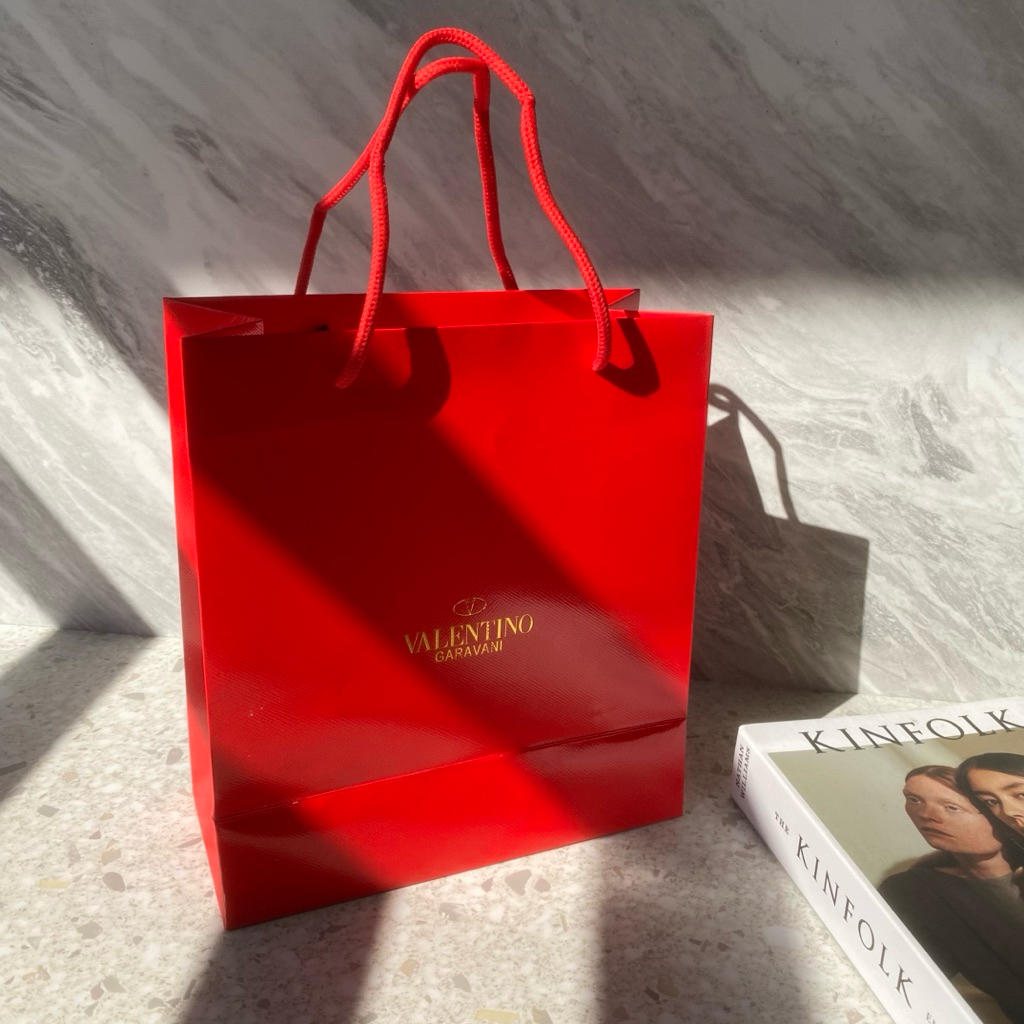 

PAPERBAG MEWAH MERAH / TAS KERTAS BRANDED VALENTINO LOOK GIFTSET KADO N HAMPERS