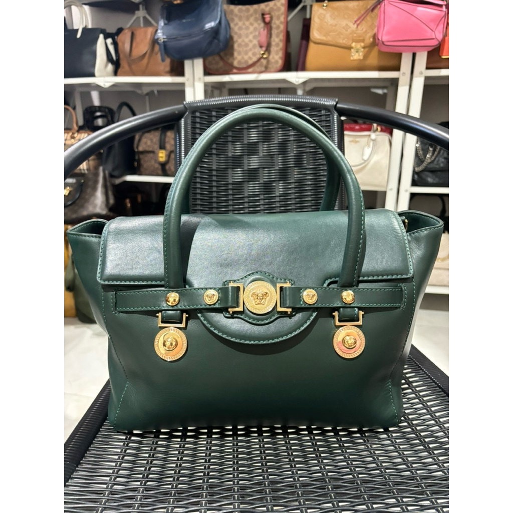 versace Borsa Vitelli Clasdic Leather Handbag