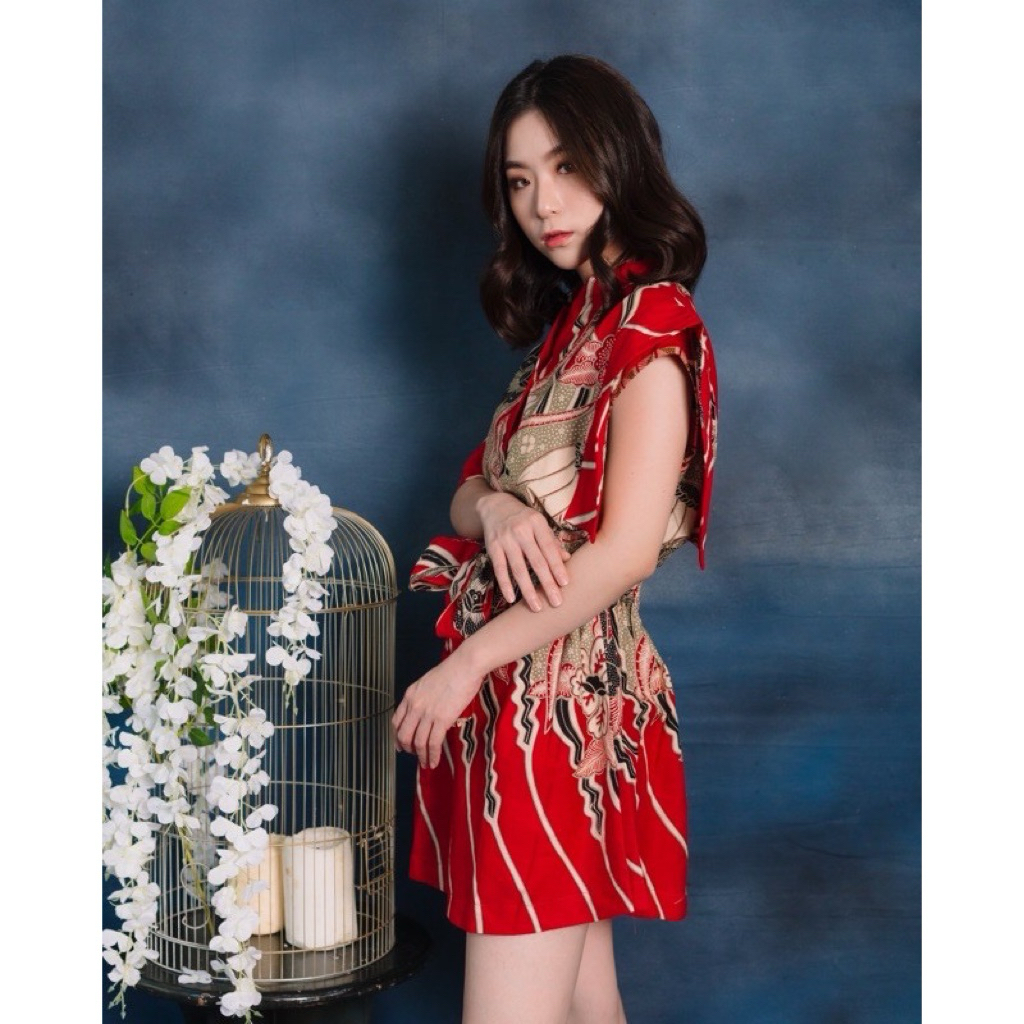 Mini Dress Batik Modern in Red