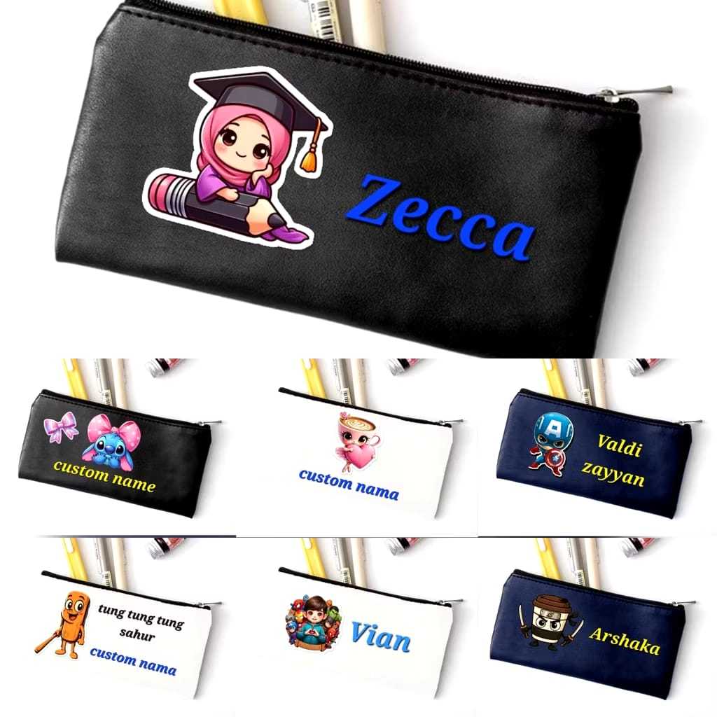 

queena_storee COD custom tempat pensil custom nama lucu pouch lucu sablon nama pouch kosmetik pouch serbaguna