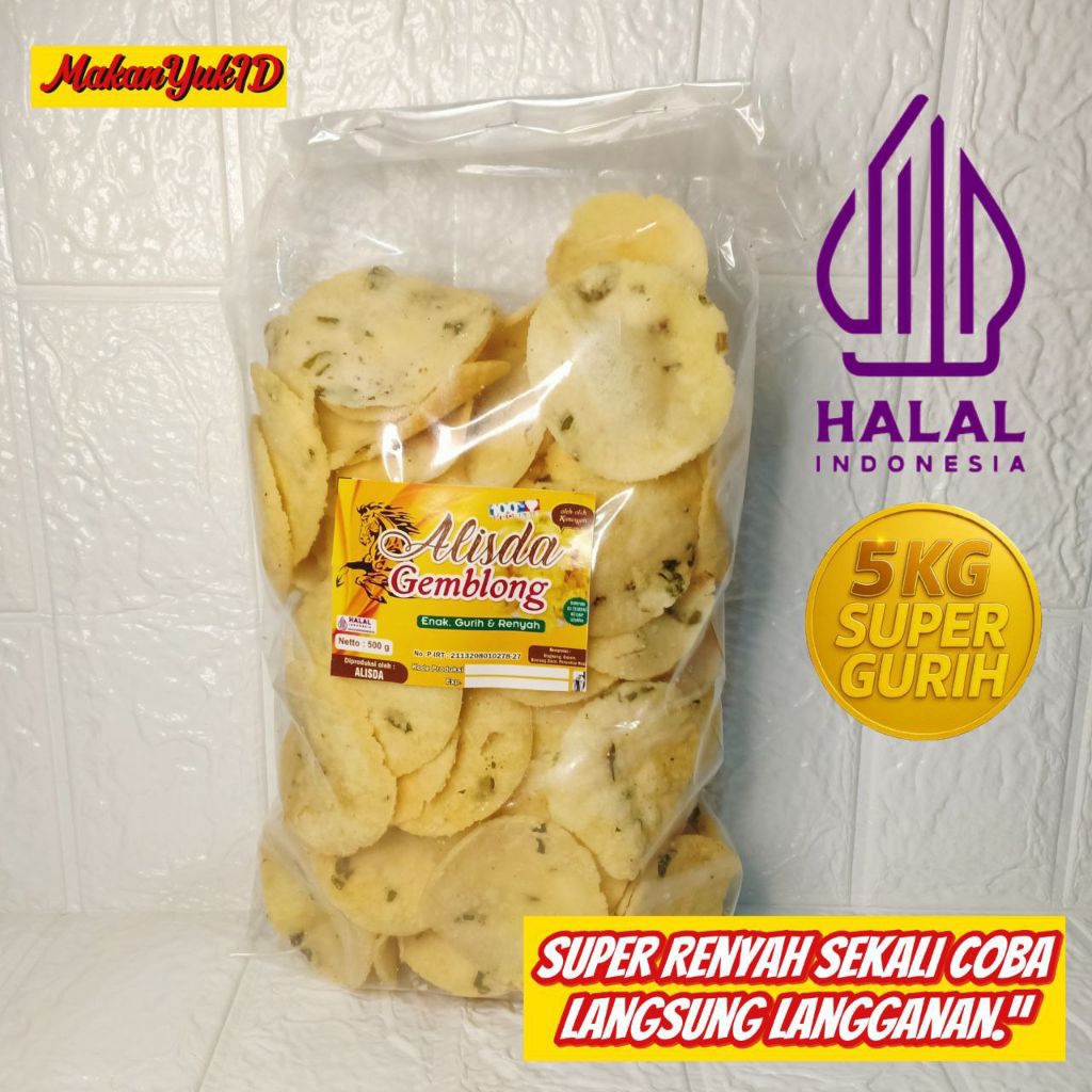 

Makanan Cemilan 5Kg Kecimpring/Gemblong/Ketempling Termurah Enak Lezat Halal