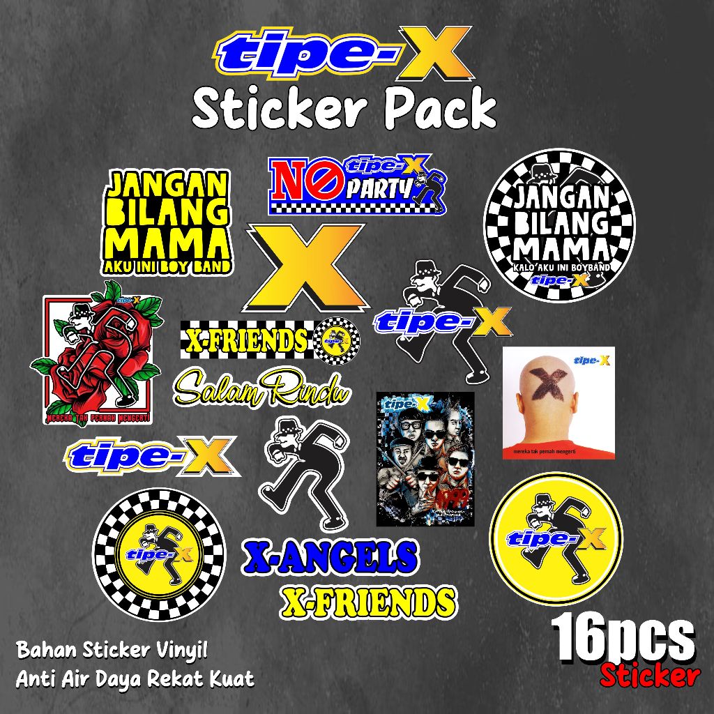 

Zp.projectid STICKERPACK BAND TIPE-X VIRAL SUDAH TERPOTONG | Sticker Helm Hp Laptop DLLStiker Sticker LOKAL BAND TIPE-X untuk laptop case tumbler stiker laptop stiker buat motor stiker helm stiker estetik