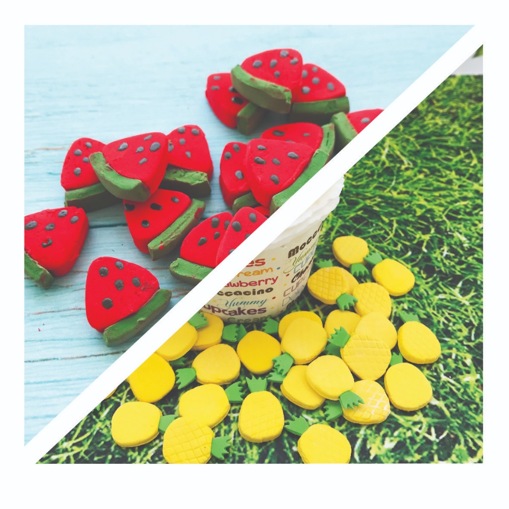 

Gumpaste hiasan kue -taburan kue Nanas - semangka