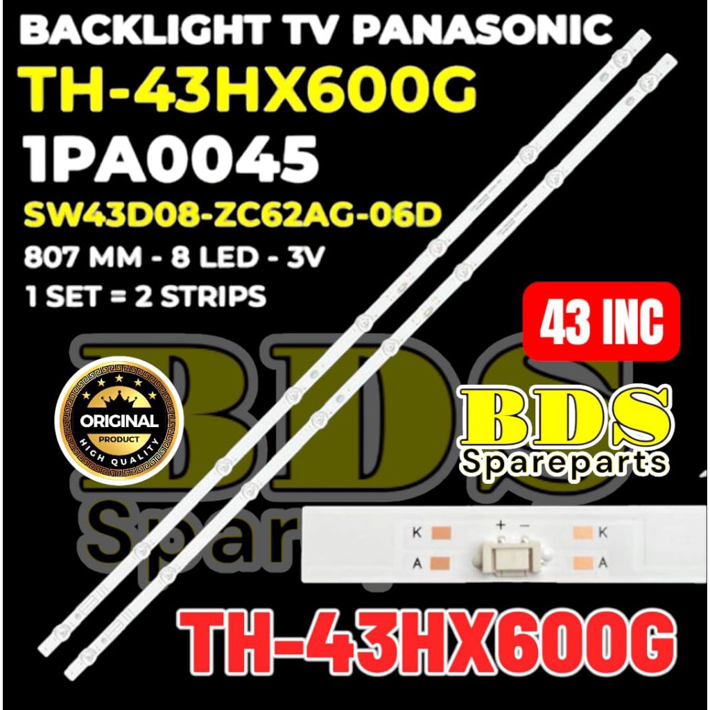BACKLIGHT TV LED PANASONIC 43 INC TH-43HX600G