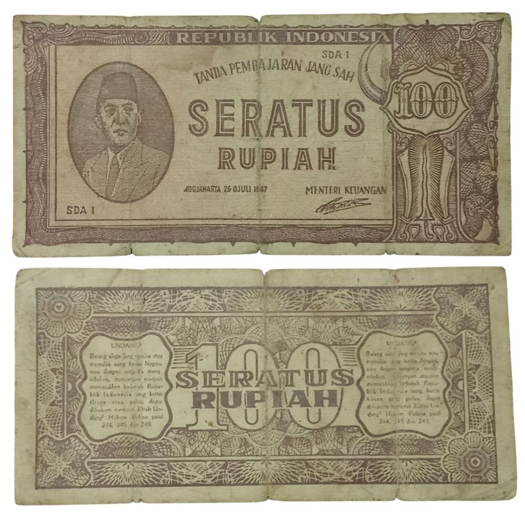 Uang Kuno 100 Rupiah ORI Tahun 1947