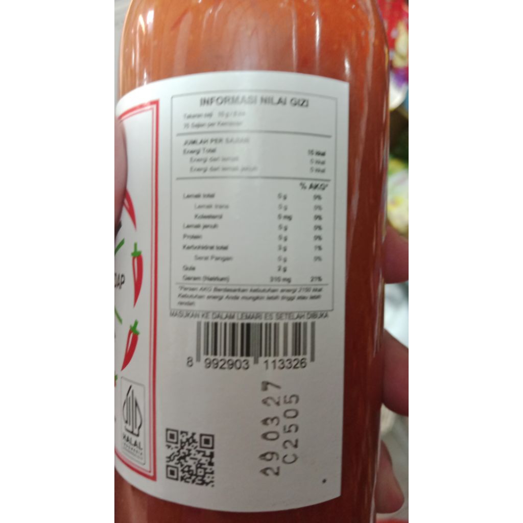 

Sambel cap ibu jari jempol 600ml