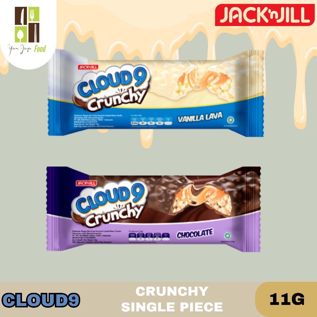 

Cloud 9 Crunchy Wafer / Rice Crispy Caramel Vaanilla Lava / Coklat Kemasan 11gr