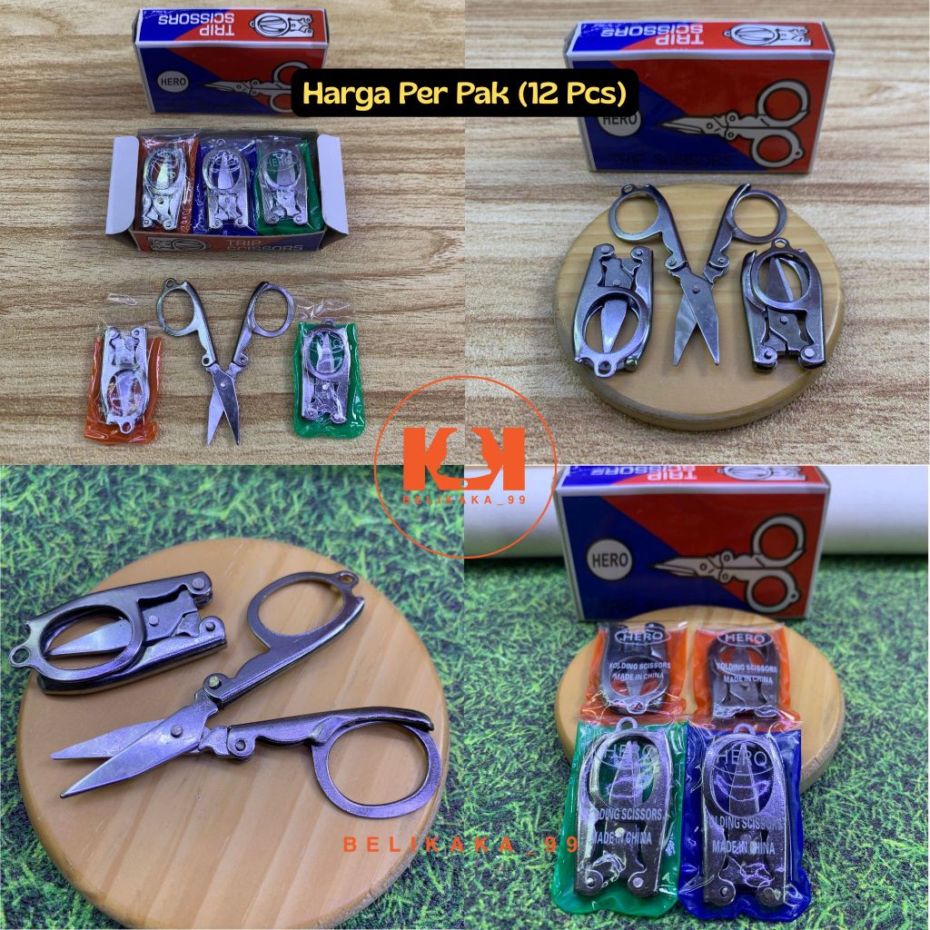 

(12 PCS) GUNTING LIPAT KECIL / GUNTING LIPAT STAINLESS / TRIP SCISSORS