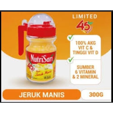 

(The Peaks) Nutrisari Jeruk Manis 300g in Glass Bottle Pitcher