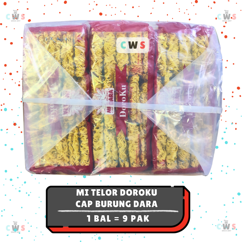 

Mi Kering Keriting DOROKU Mie Cap Burung Dara - 1 Bal / 9 Pak