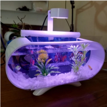 AQUARIUM MINI AKRILIK MINIMALIS FULL SET BESAR JUMBO POMPA FILTER DAN LAMPU LED