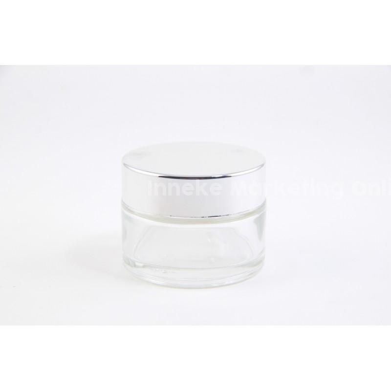 Pot Krim 30gram / pot cream 30g / pot Kaca 30G Bening Tutup Silver gold