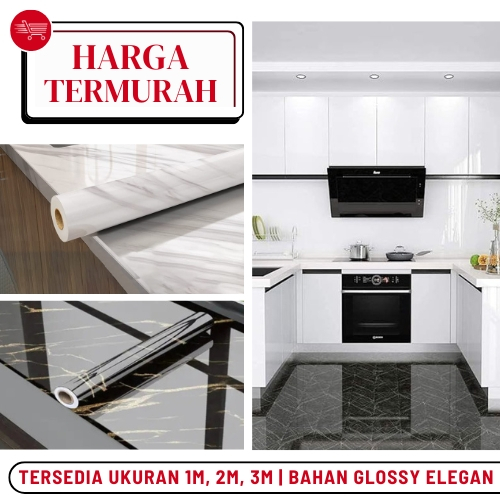 Wallpaper Kabinet Kitchen Solid Warna Polos Walpaper Stiker Meja Dapur Putih Polos Glossy