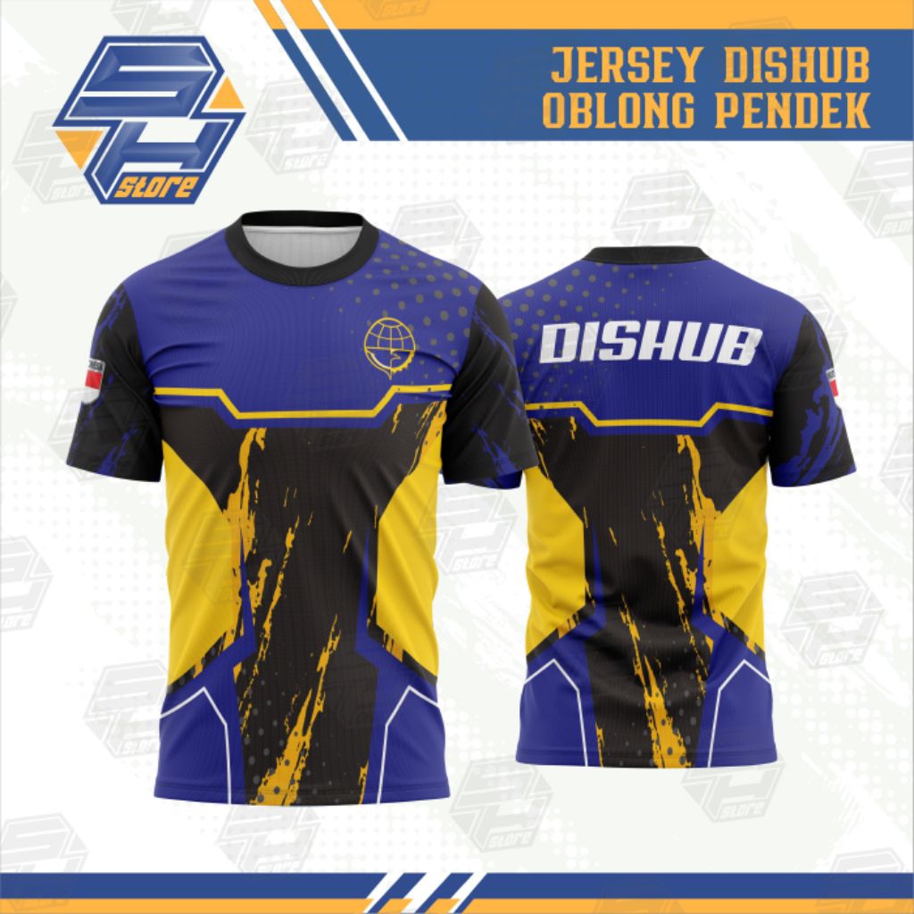 Jersey DISHUB Blue Traffic DRI-FIT Lengan Pendek - Biru Hitam Kuning / Baju Dishub / Kaos Dishub
