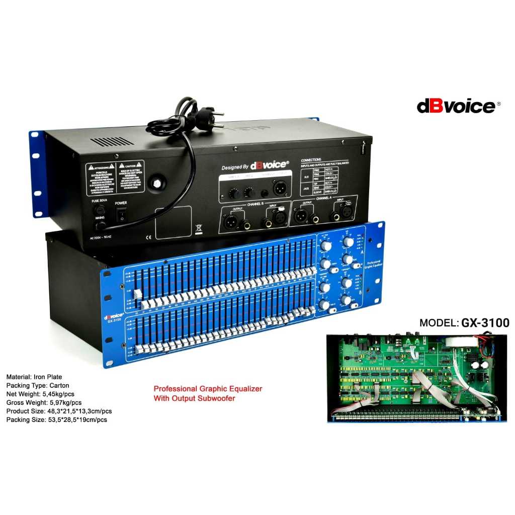 Equaliser DB Voice GX 3100 Original Equalizer dbvoice GX3100 With Subwoofer