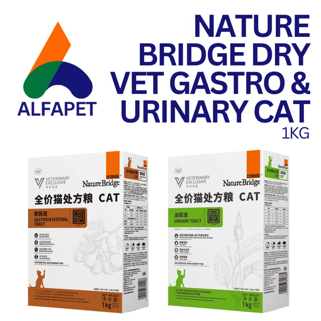 Nature bridge vet gastrointestinal & urinary cat dry 1kg makanan kucing anjing