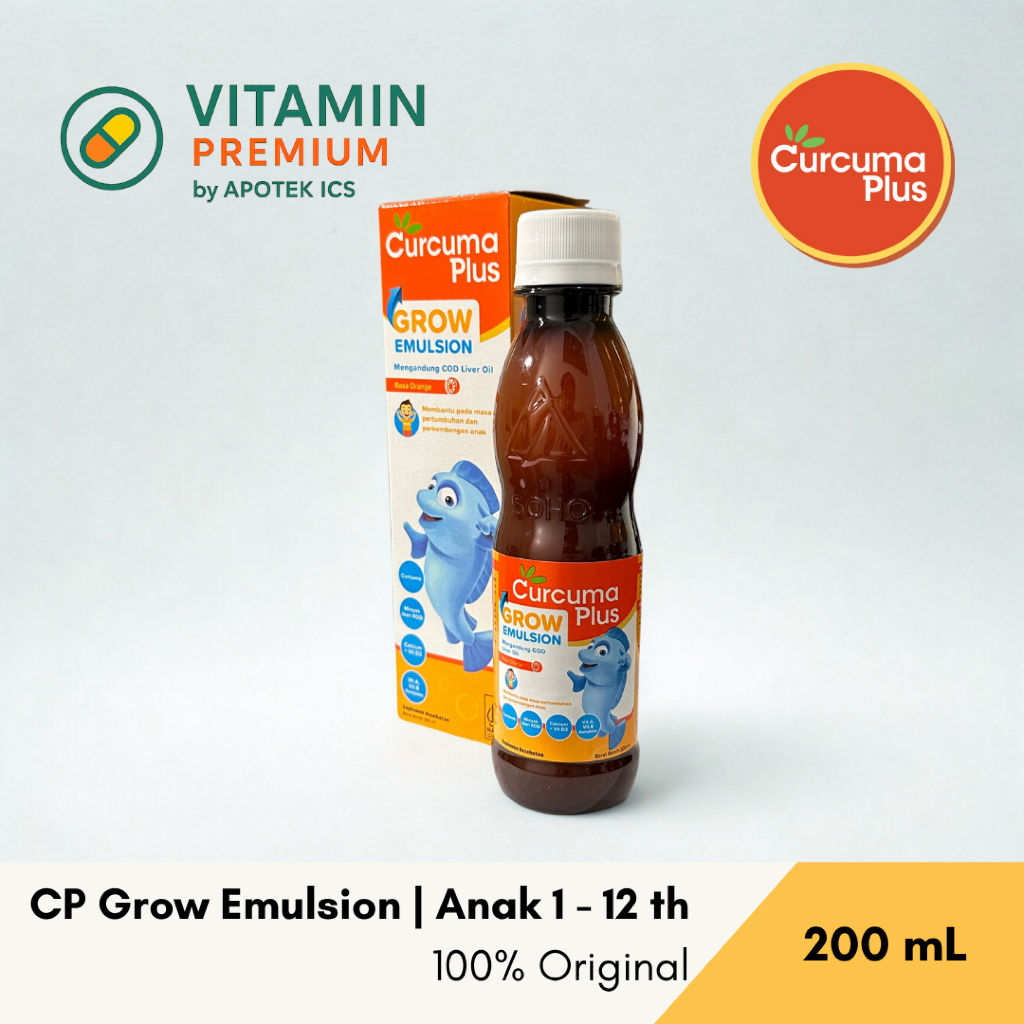 Curcuma Plus Grow Emulsion 200 mL – Anak 1–12 Tahun | Nafsu Makan, Tinggi Badan, Imun, & Daya Tahan