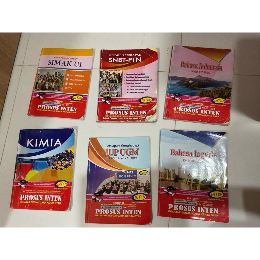 Jual paket preloved modul snbt, tka, iup ugm inten dan quiz-to-mandiri