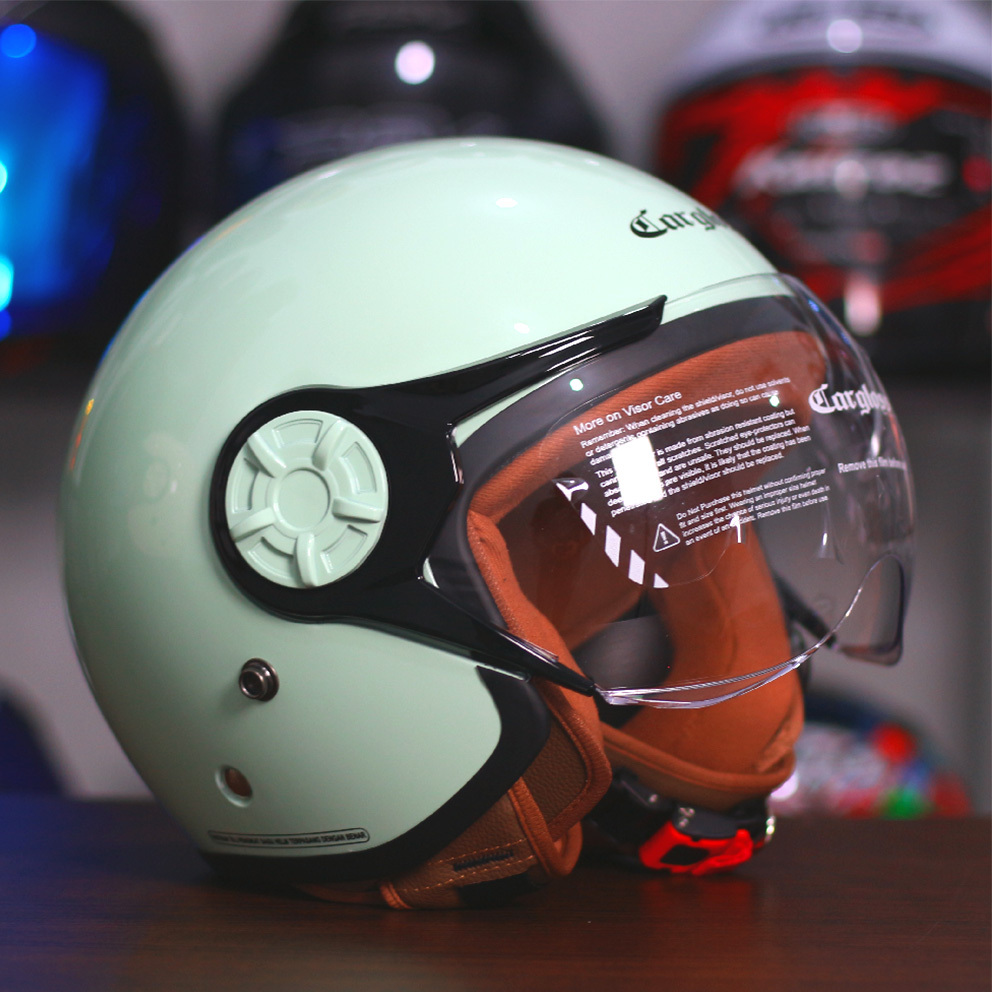 CARGLOSS HELM HIJAB YRH  | SAGE GREEN | HELM HALFFACE RETRO ORIGINAL CARGLOSS