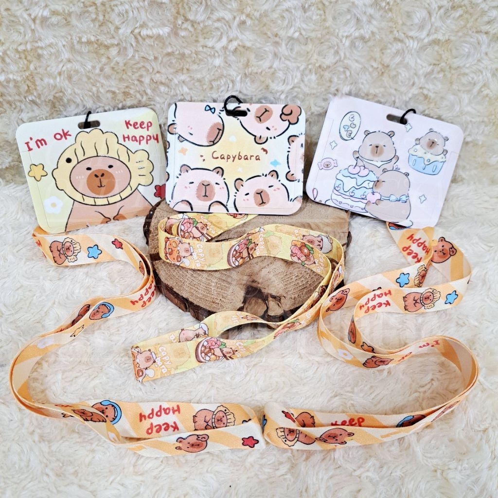 

ID Card Holder Capybara Tali Lanyard Name Tag Capybara Tali Name Tag Capybara