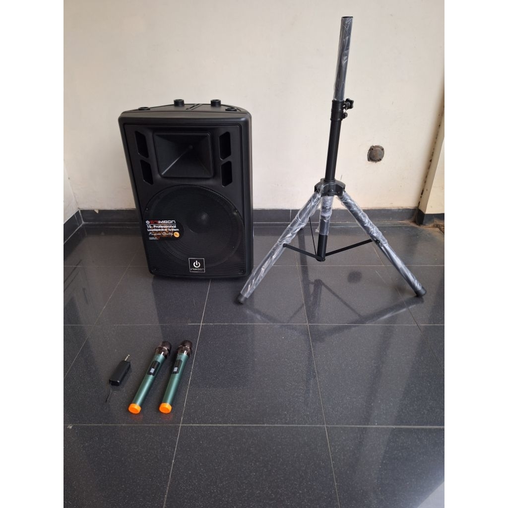 Aktif Speaker 15 inch sudah dapat Mic tanpa kabel Paket Speaker 15 inch Karaoke