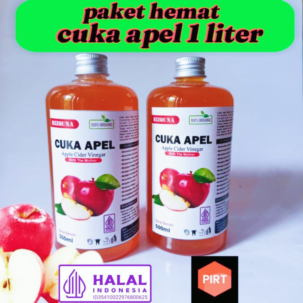 

cuka apel Liter - cuka apel premium 1 liter - dietdetox - apple cider vinegar with mother