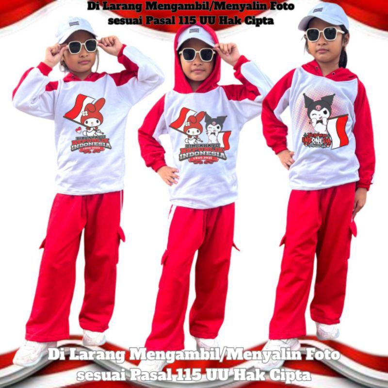 Setelan Anak Merah Putih Sett Celana 7-10Th Cowok Stelan Oneset 1945 80Th Perempuan Bocah Set 17An K
