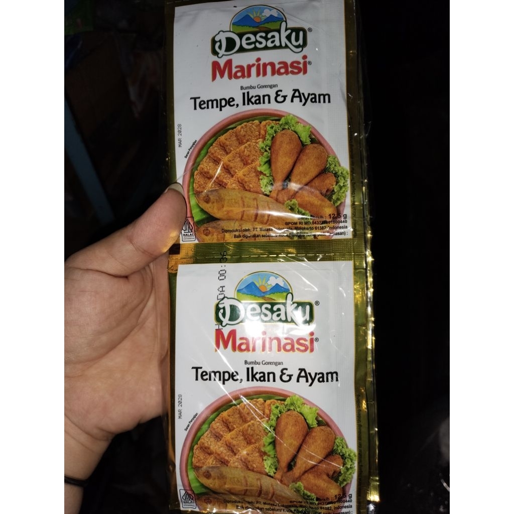 

Marinasi tempe, ikan & ayam 1 sachet 12,5g