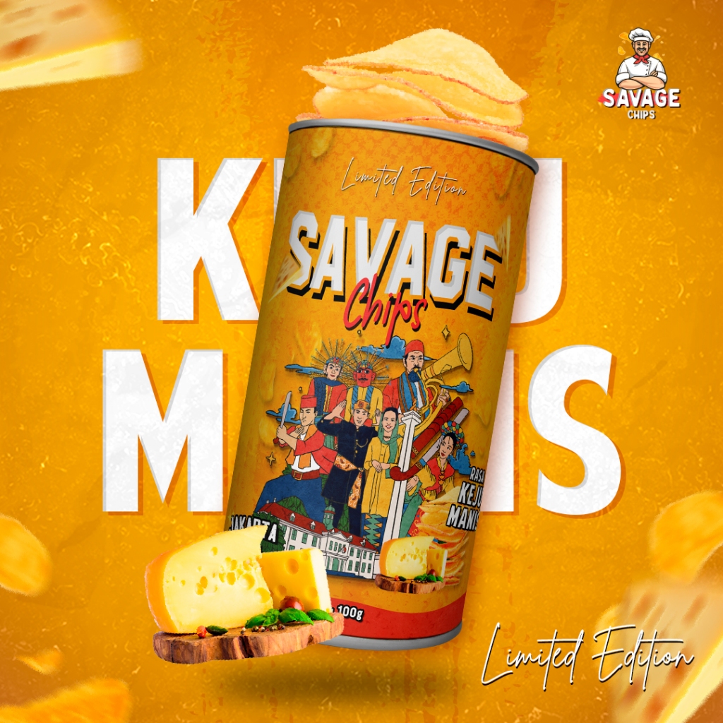 

SAVAGE CHIPS (LIMITED EDITION) - Keripik Singkong Rasa Keju / Cemilan - Snack