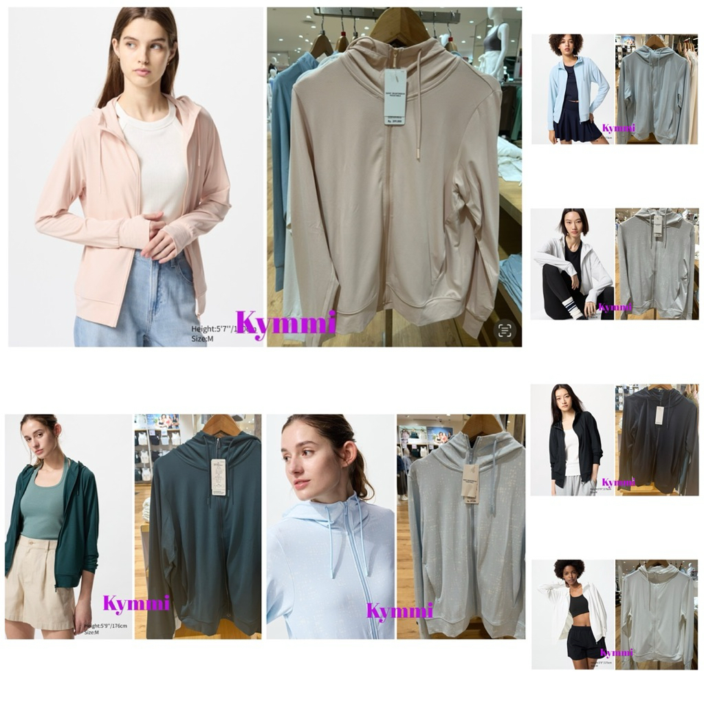 UNIQLO Jaket Hoodie Airism UV Protection Full Zip Hoodie