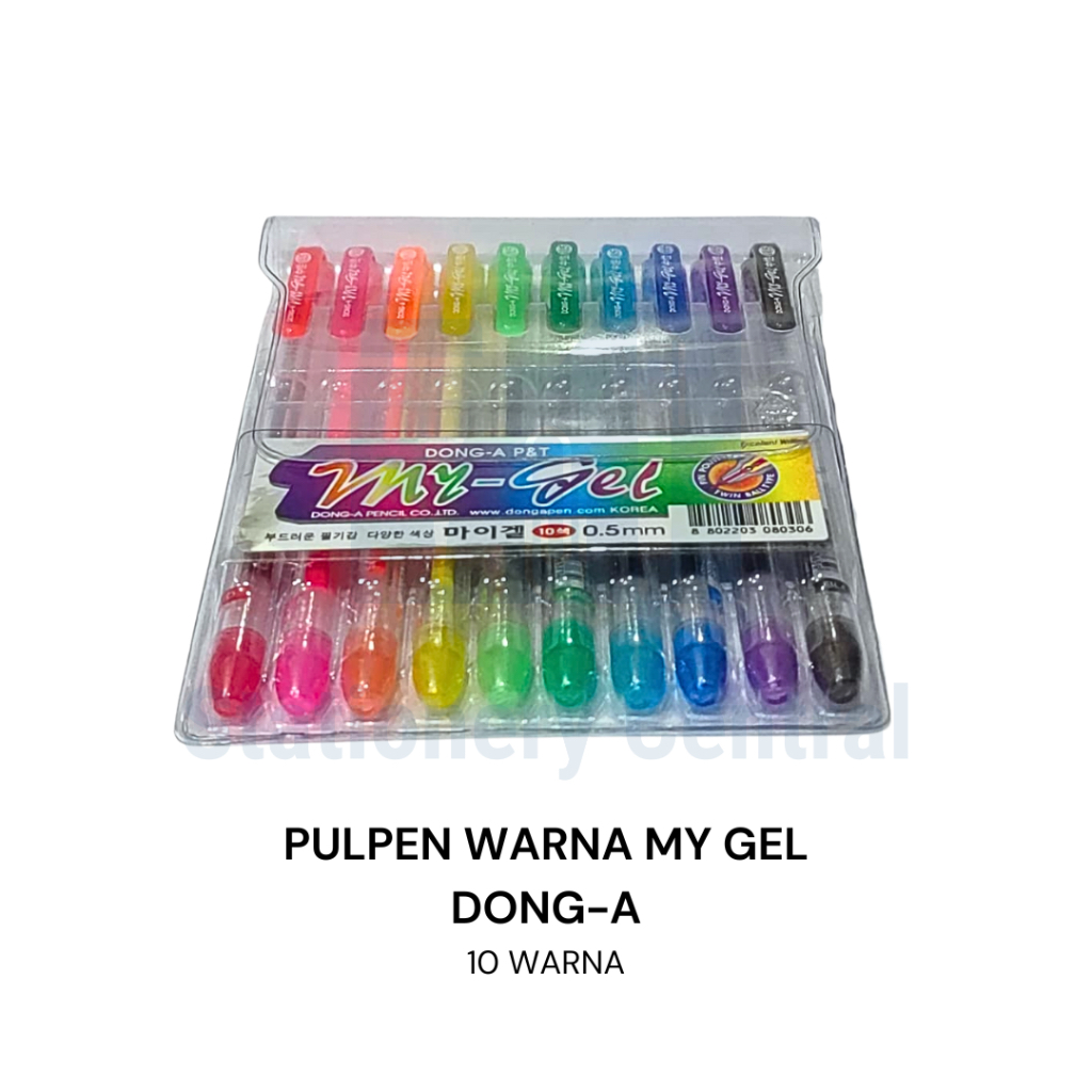 

Pulpen Gel Warna Set 10 Warna DONG-A My Gel Pen 0.5 mm & 0.6 mm isi 10 pen