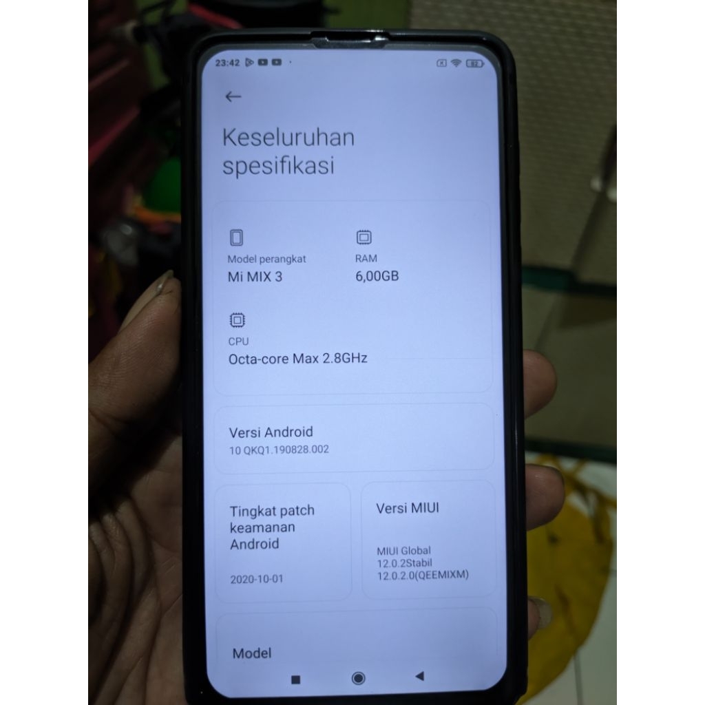 Xiaomi Mi Mix 3 6/128 cek deskripsi
