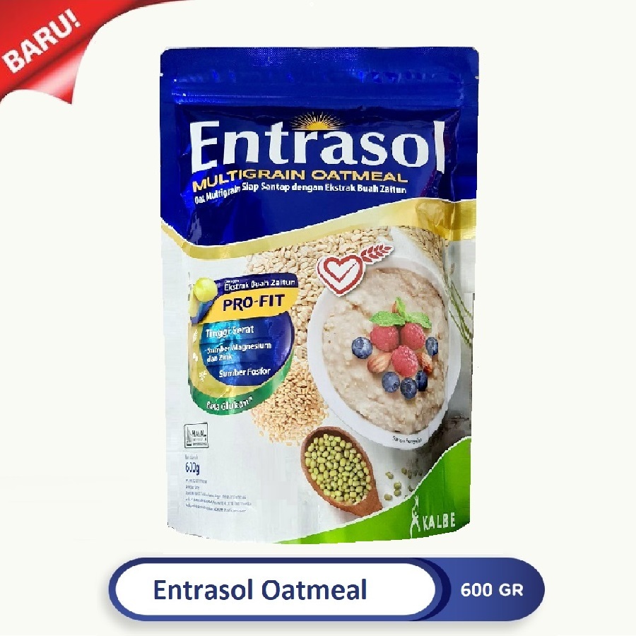 

[oddsolshop] pekanbaru/Entrasol Multigrain Oatmeal 600GR Oat Siap Santap Ekstrak Buah Zaitun