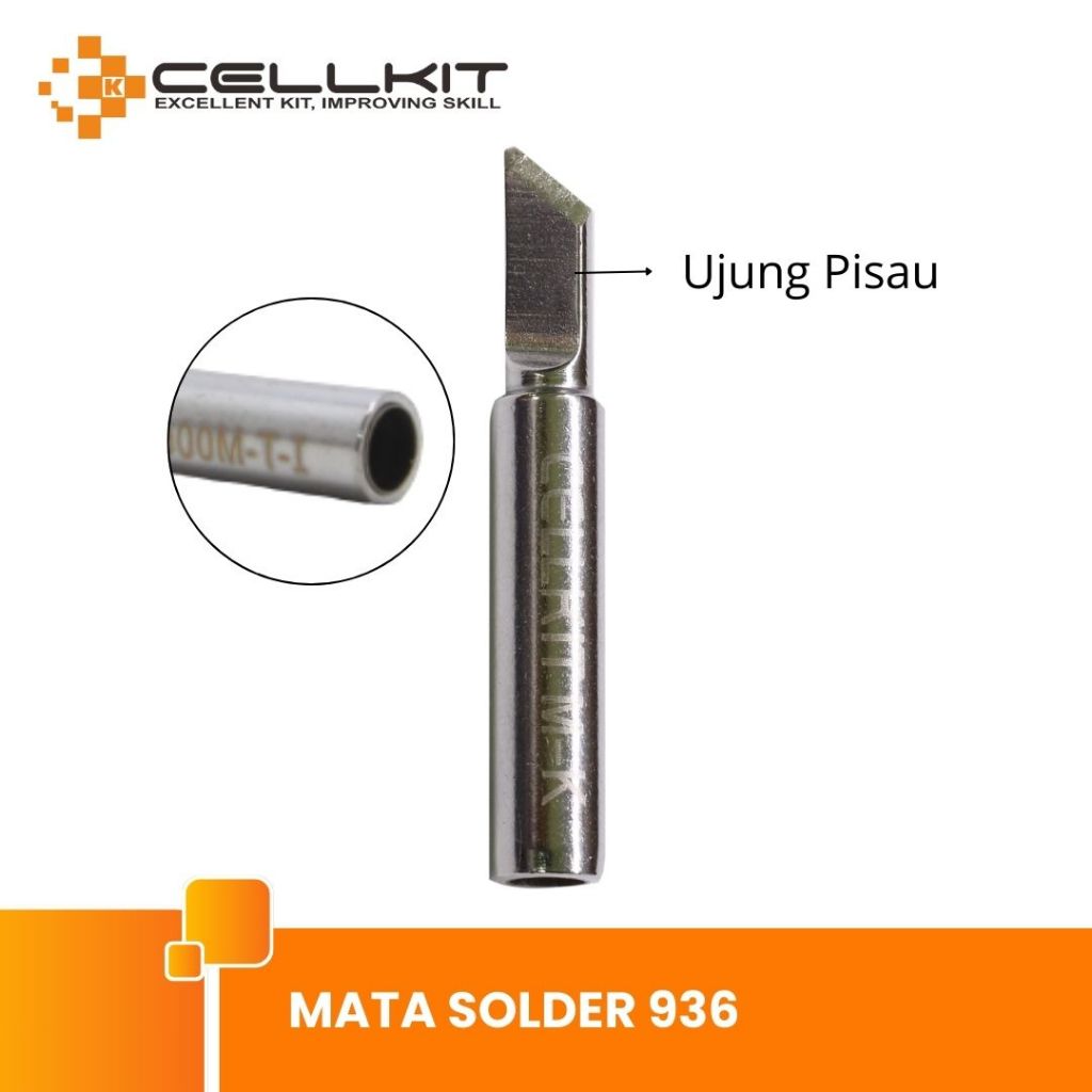CELLKIT Mata Solder - Solder TIP 936 Pisau Miring type T-K ROHS & LEAD FREE Hitam