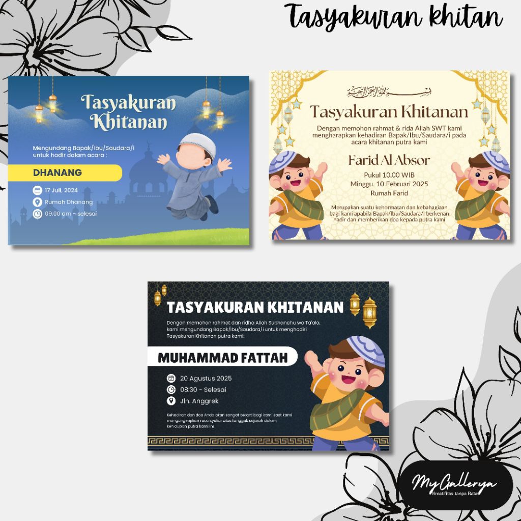 undangan khitan anak/undangan khitan karakter/undangan khitan