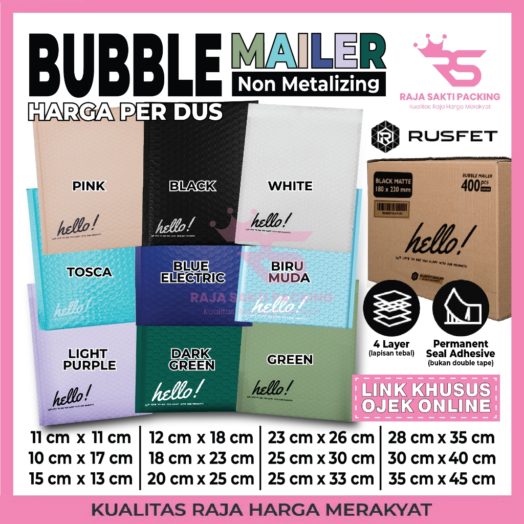 

Amplop Bubble Mailer Wrap Envelope Amplop Packing Rusfet Premium Termurah Per Dus Ojol