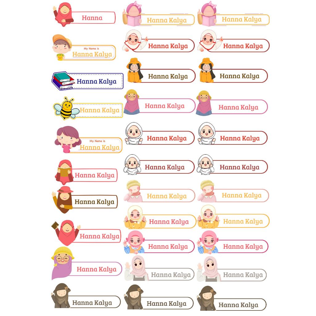 

Stiker Nama Kertas Vinyl -dilengkapi dengan gambar favorit