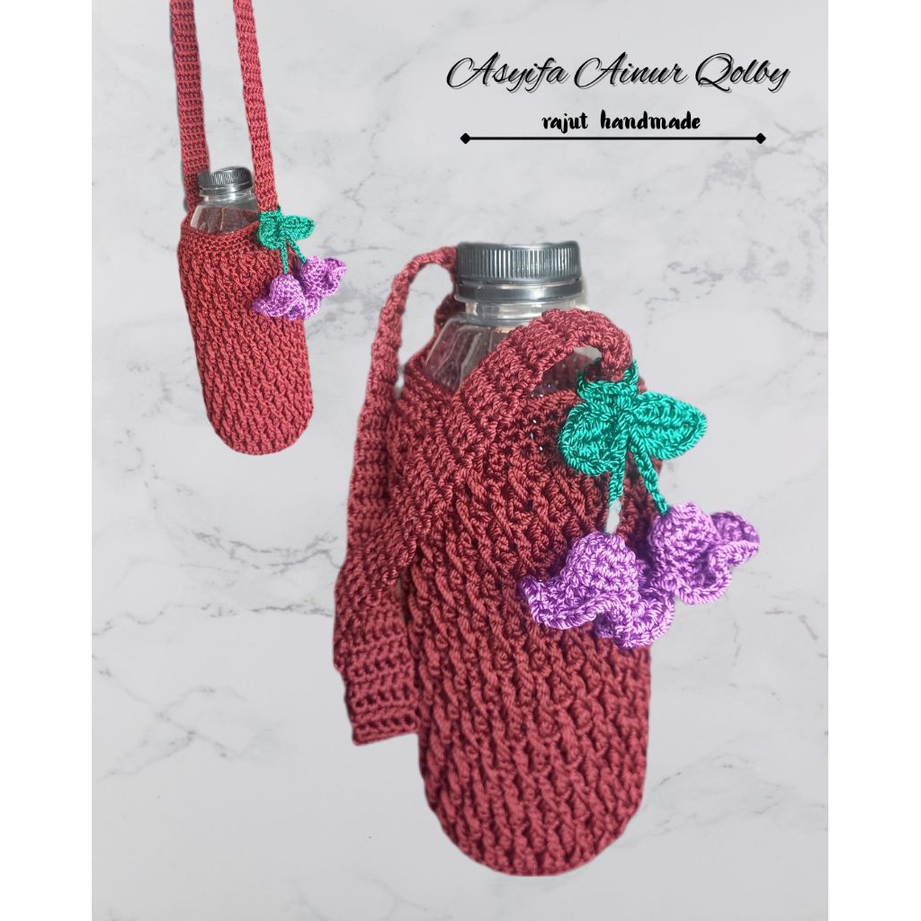 tas botol / tumbler rajut handmade