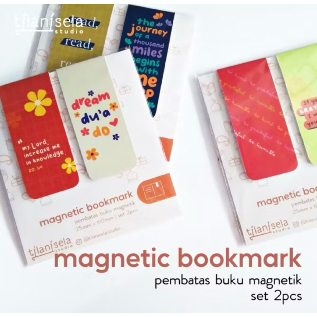 

[TS] Magnetic Bookmark Set 2PCS | Pembatas Buku Magnetik Islami | Tilanisela Studio