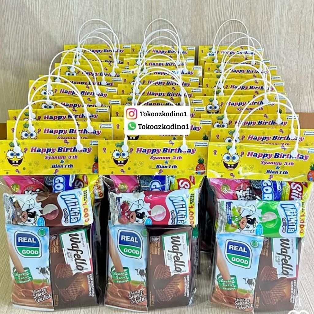 

Snack Ulang Tahun Murah Free Design Nama/Ultah Anak/Khitan Anak/Aqiqah Anak