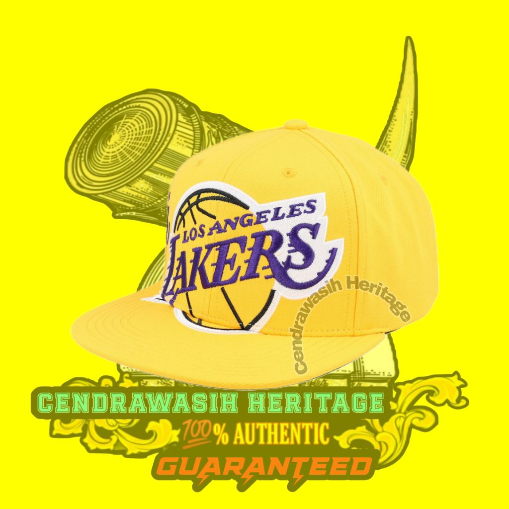 Mitchell & Ness Los Angeles Lakers Big Time Yellow Snapback Original