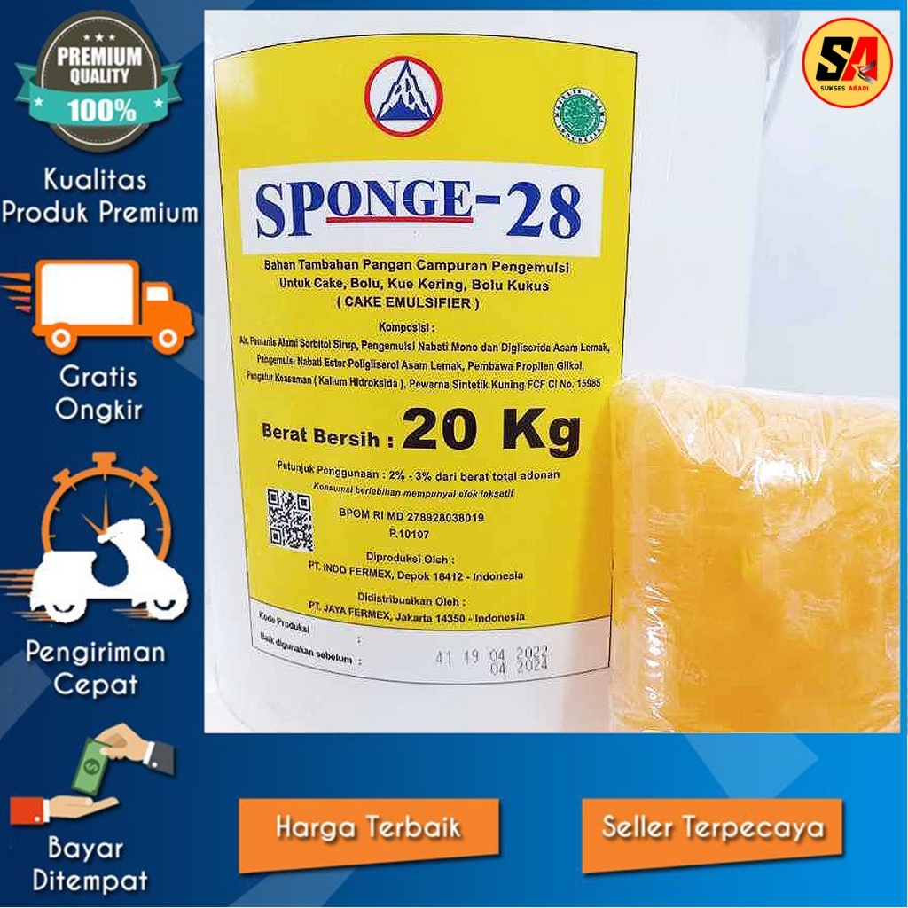 

SP Sponge 28 Repack 250 GR/ Pelembut Pengempuk Pengembang Kue / Cake Emulsifier / Improver