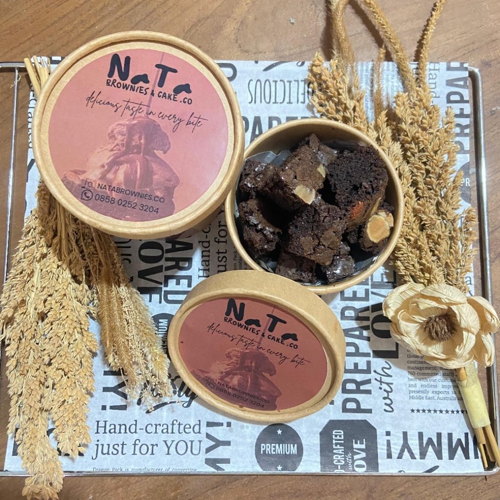 

Fudgy brownies bites 12Oz (16bites) paper bowl/Gift /Hadiah kekinian
