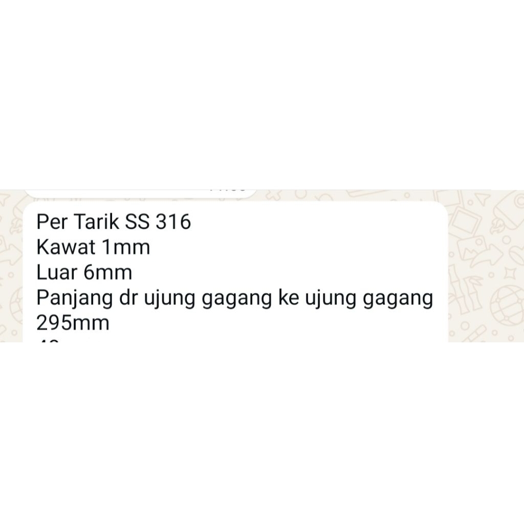 per tarik kawat 1mm stainless luar 6mm panjang 30cm