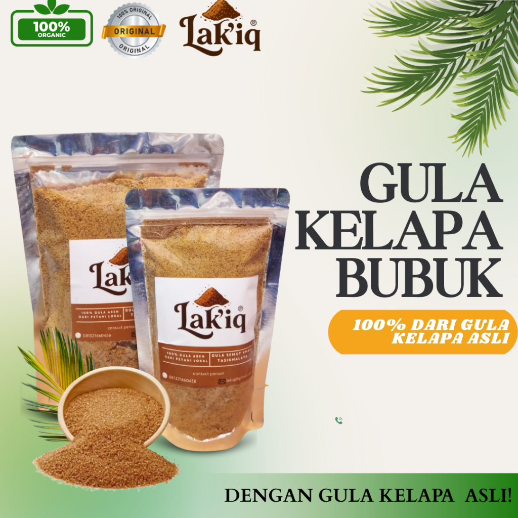 

Lak"IQ Gula Semut KelapaAsli Murni 100% dari Gula kelapa - pemanis alami - gula kelapa bubuk