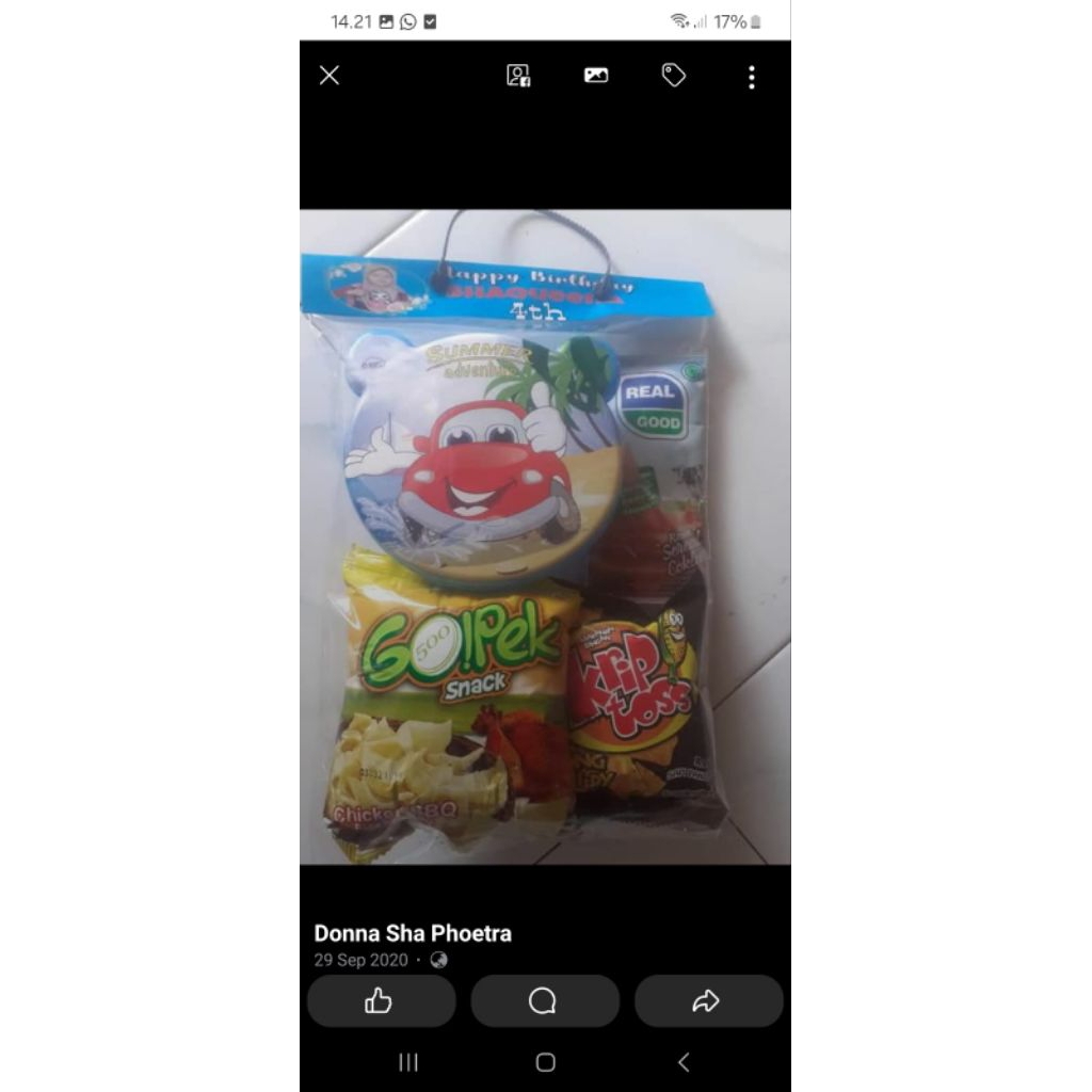 

Paket plastik snack uk 20x 35cm lengkap label, pita dan tali plintir murah berkualitas