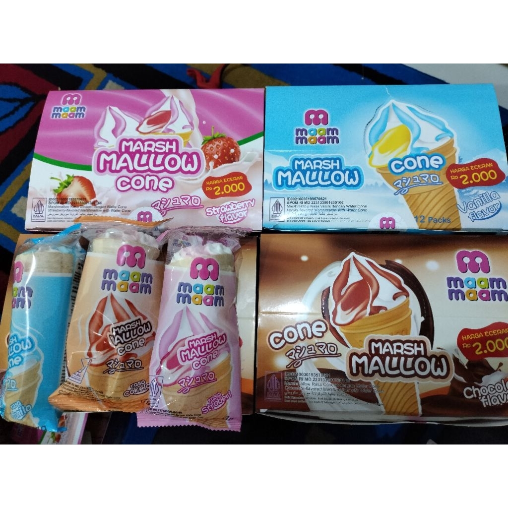

MAAM MAAM CONE MARSHMELLOW 1 PAK ISI 12 PCS