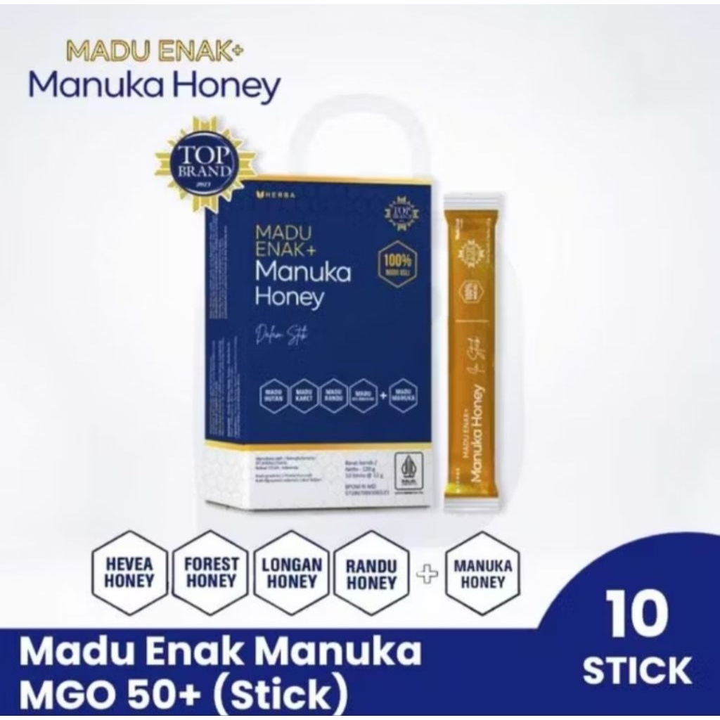

Madu Enak Manuka MG050+ - 1 Box Isi 10 stick - Madu Asli Pure Honey (EXPIRED 2028)