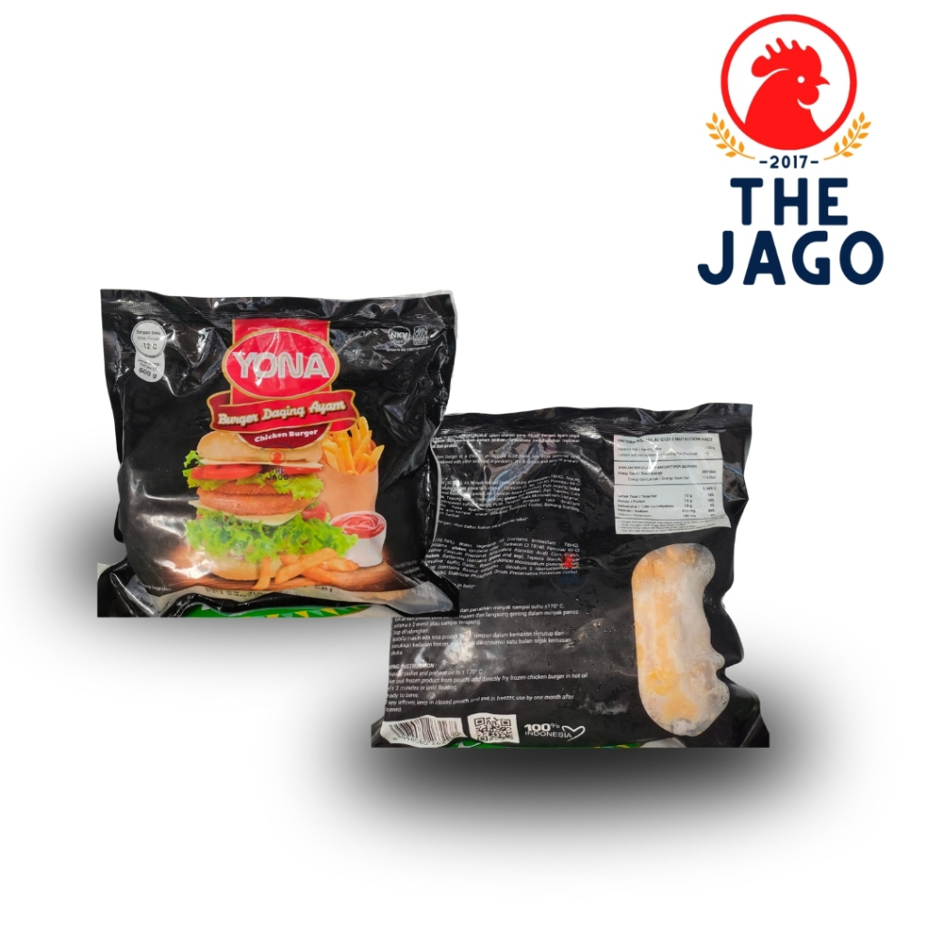 

Yona Chicken Burger 600gr - Patty Daging Ayam Utuh untuk Burger & Sandwich